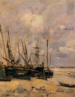 Boudin, Eugene - Boats at the Beach at Low Tide